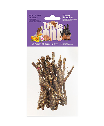 Little One Yummy branches مع petals و grasses. Snack لـ all small mammals (35 g — ART. 32230)