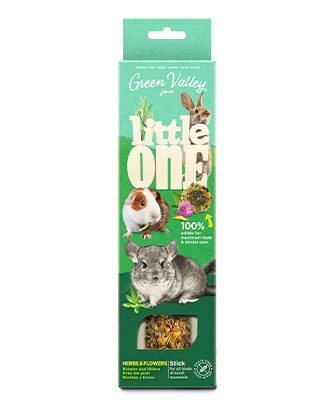 Little One "Green valley". Fully edible grain free stick لـ small mammals مع herbs و flowers (1 х 160 g — ART. 32360)