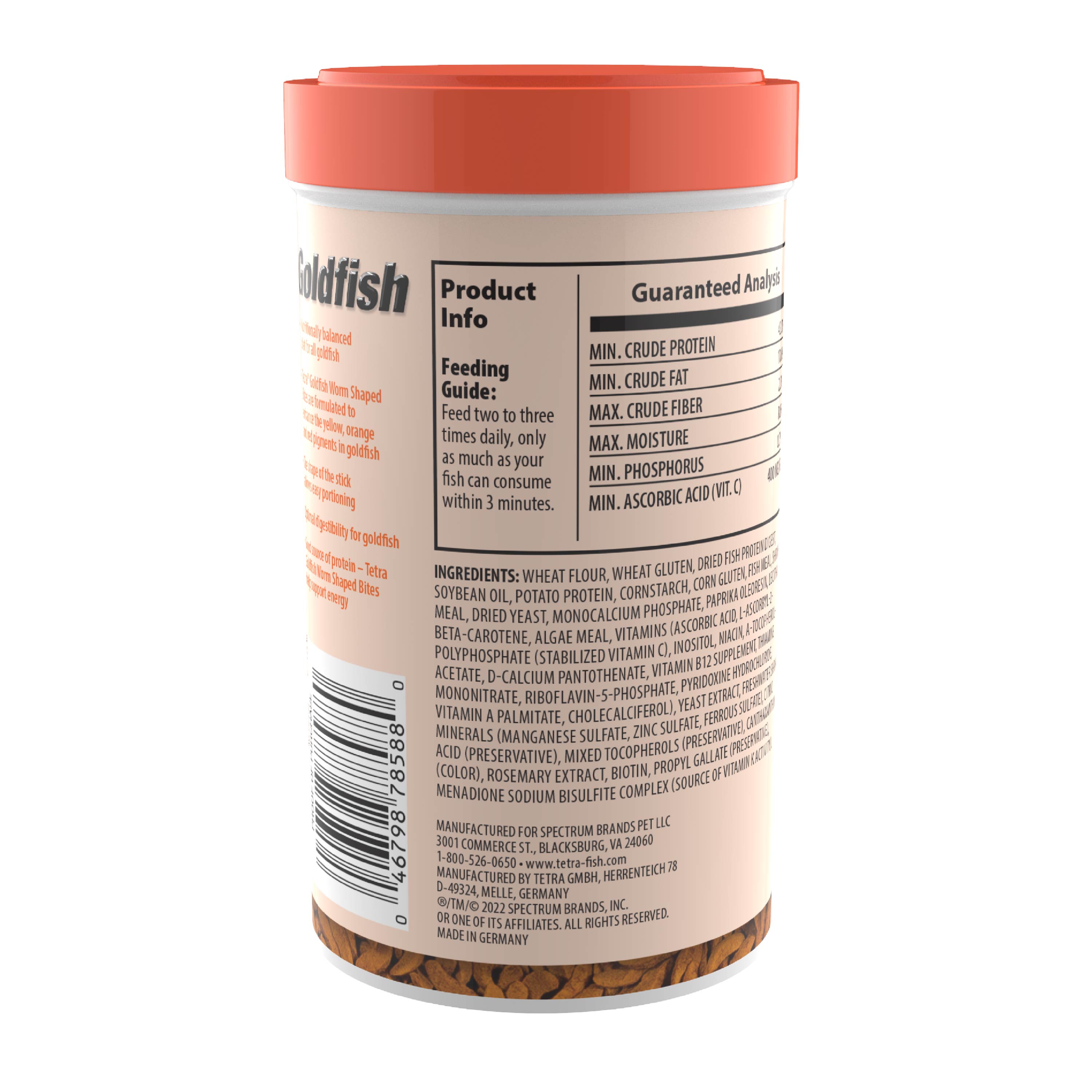 Goldfish Worm Shaped Bites Fish Food 4.93 oz