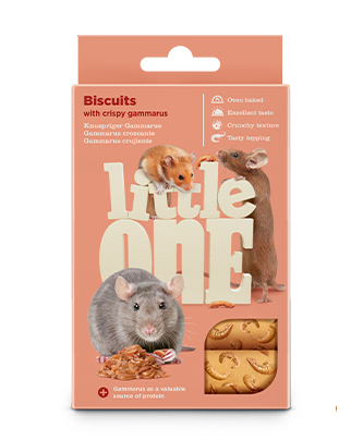 Little One Biscuits لـ small mammals مع crispy gammarus (5 x 7 g — ART. 32500)