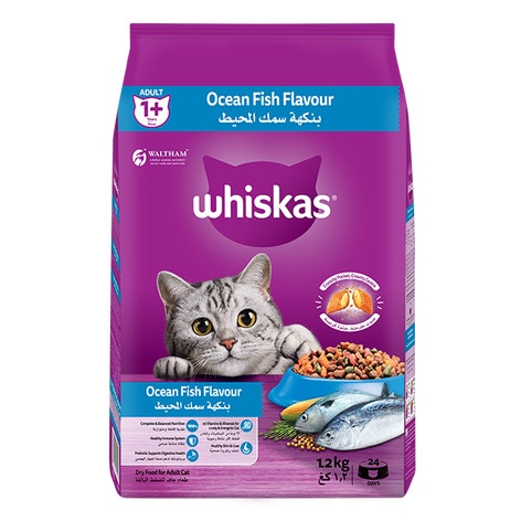 whiskas dry 1 plus years ocean fish flavour