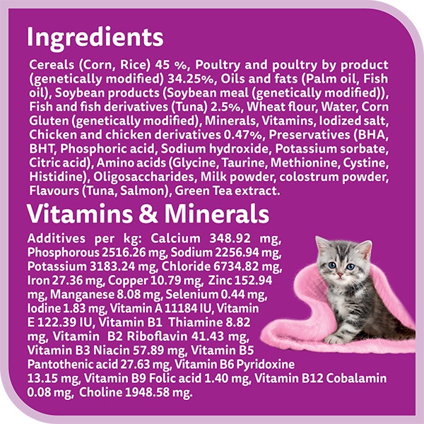 WHISKAS® Dry Junior 2-12 Months Tuna and Salmon Flavour Suitable for Mother and Kitten