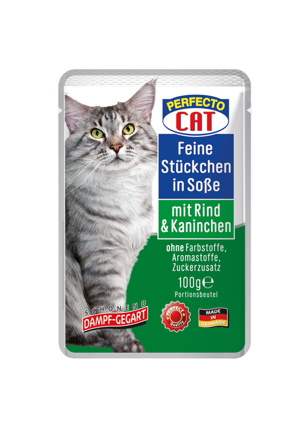 Perfecto Cat Fine pieces in sauce with beef & chicken 100g