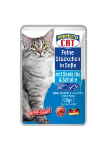 Perfecto Cat Fine pieces in sauce with MSC Pollock & MSC Plaice 100g
