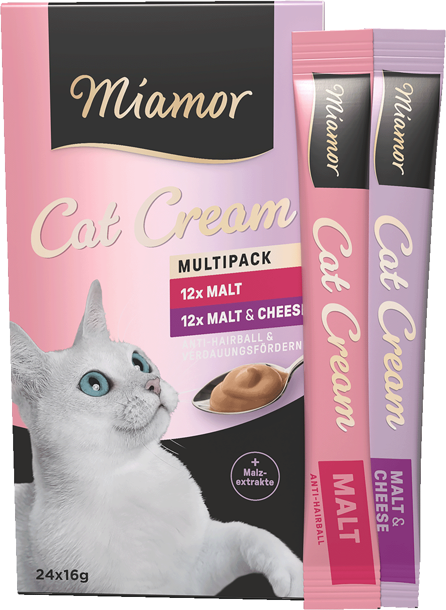 Cat Snack (Cream) - Vorteilspack: 
Malt-Cream + Malt-Cream Käse - Schachtel Vorteilspack - 24x16g